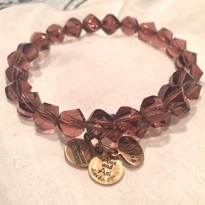 Alex and Ani Plum Bead Wrap Bangle Bracelet.